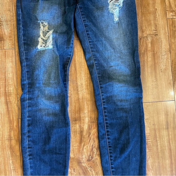 INC Women's Distressed Blue Skinny Mid Rise Jeans Size 4 - Picture 6 of 11